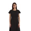 Midikleid MARC O'POLO "aus LENZING™ ECOVERO™", Damen, Gr. 32, Normalgrößen, schwarz, Obermaterial: 83% Viskose, 17% Polyamid; Futter: 100% Nicht verfügbar, unifarben, casual, regular fit wadenlang, Kurzarm, Kleider