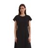 Midikleid MARC O'POLO "aus LENZING™ ECOVERO™", Damen, Gr. 34, Normalgrößen, schwarz, Obermaterial: 83% Viskose, 17% Polyamid; Futter: 100% Nicht verfügbar, unifarben, casual, regular fit wadenlang, Kurzarm, Kleider