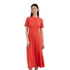 Jerseykleid MARC O'POLO "aus OCS Blended TENCEL™ Modal", Damen, Gr. XS, Normalgrößen, rot (burnt rot), Obermaterial: 48% Modal, 47% Baumwolle, 5% Elasthan; Futter: 100% Nicht verfügbar, unifarben, slim fit ca. Mitte Knie, Rundhals, Kurzarm normaler...