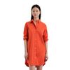 Hemdblusenkleid MARC O'POLO "aus Popeline", Damen, Gr. 36, Normalgrößen, rot (burnt rot), Obermaterial: 68% Baumwolle, 28% Polyamid, 4% Elasthan; Futter: 100% Nicht verfügbar, unifarben, regular fit normal, Langarm Manschette, Kleider