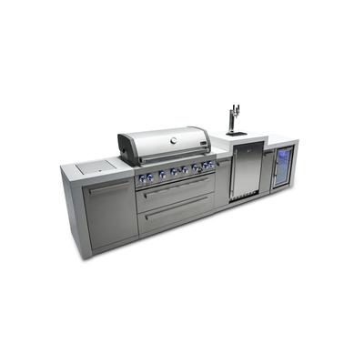 Mont Alpi MAi805-DKEGFC Deluxe Stainless Steel Modular Outdoor Kitchen Island Gas Grill with Kegerator + Fridge Cabinet + Cover