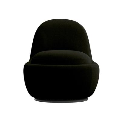 Boba Swivel Lounge Chair Black Boucle