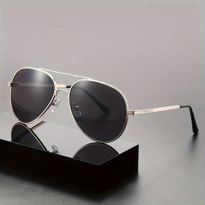 TEMU 1pc Men's Pilot- Retro Decorative Glasses, Low-key Luxury From Europe And America. Image