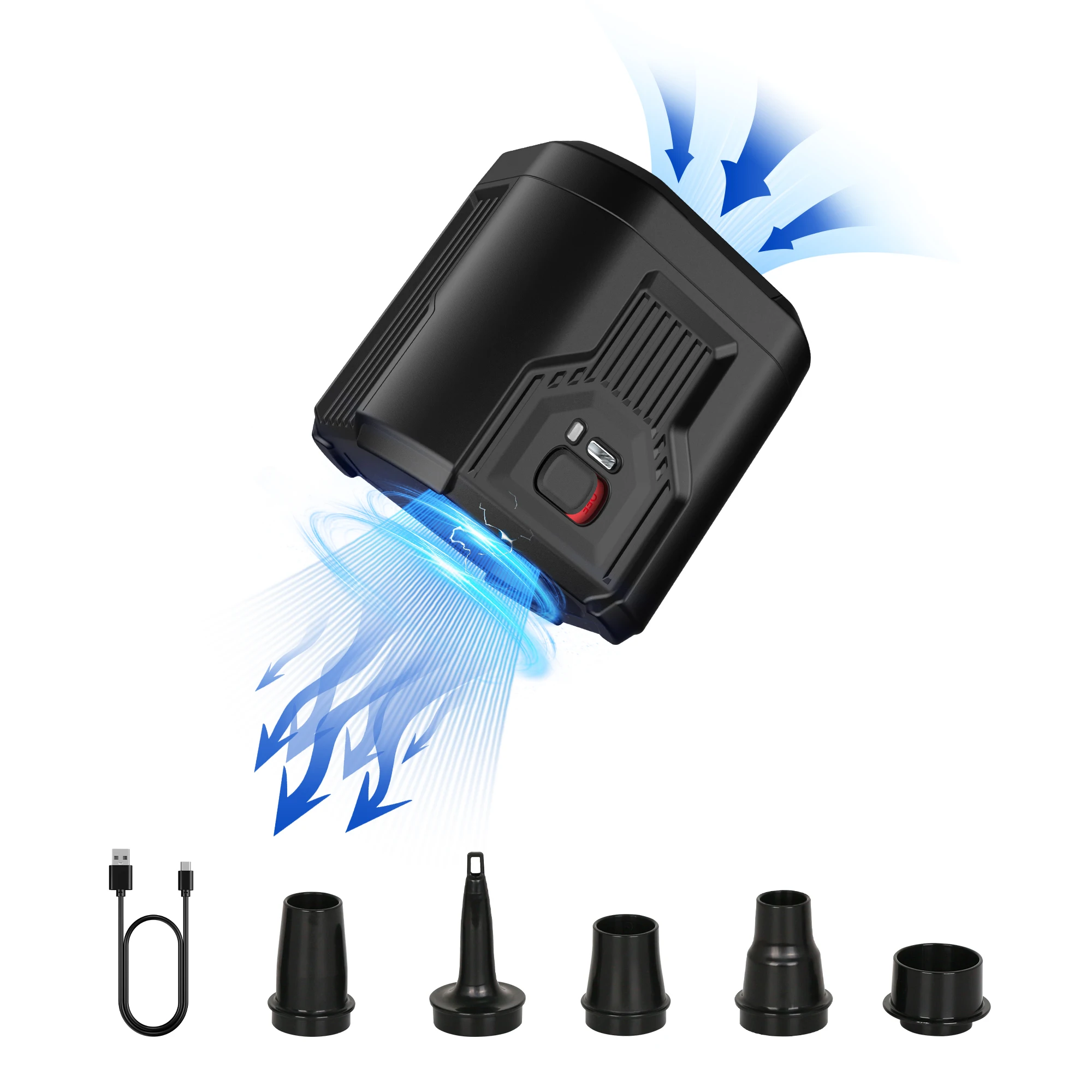 FLEXTAIL EVO-PUMPE, 3–1000 l/min, hoher Luftstrom, elektrische Luftpumpe, schnell befüllbare Campingpumpe für Luftbett, Matratze, Pool, Schwimmt, Boote Image