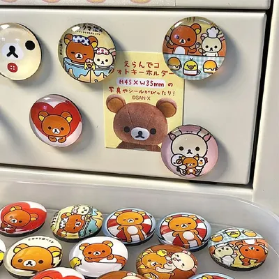 5 stücke Rilakkuma Kunststoff rundheit 3D Magnetische anziehung kühlschrank magnet Möbel Dekoration Image