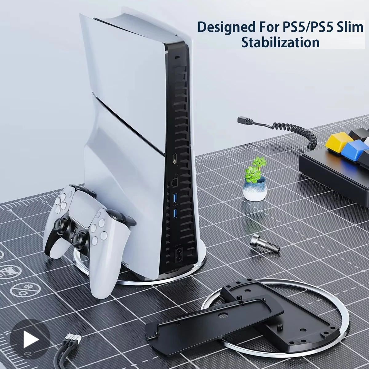 Spiel Stehen Gaming Zubehör Für Sony PS5 Konsole Playstation Spielen Stationen PS5 Slim Pro Unterstützung Basis Halter Cradle Vertikale Image