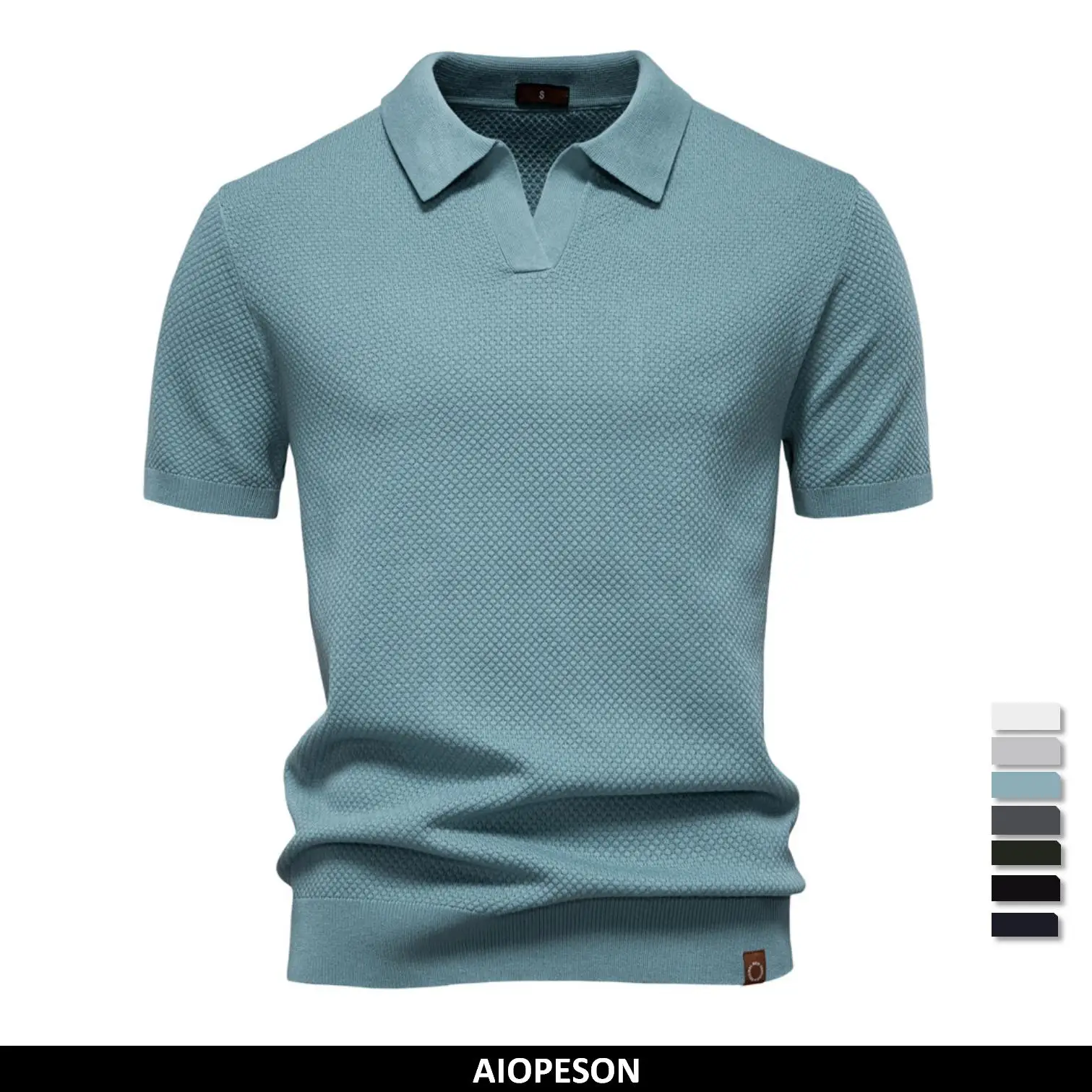 2023 neue Sommer Premium Einfarbig männer Golf Polo-Shirt für Kragen Atmungsaktive Stoff Sozialen Casual Top Männliche Polo-Shirts