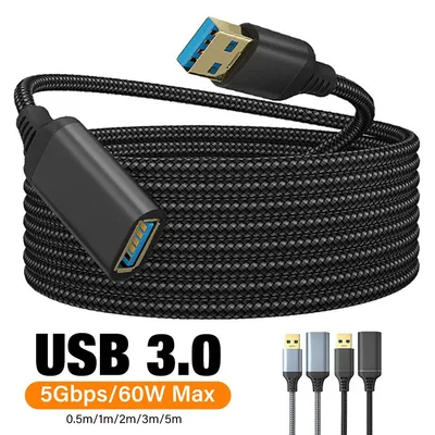 USB 3.0-Verlängerungskabel, geflochtenes Nylon für Smart TV, PS4, Xbox-Verlängerungskabel,