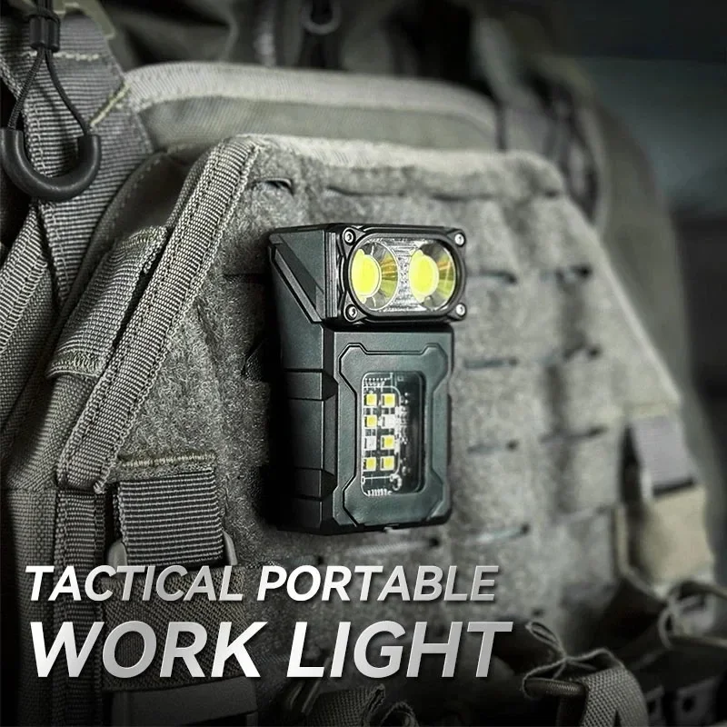 Taktische Tragbare Arbeitsleuchte EDC Taschenlampe Mini LED-Taschenlampe Outdoor Camping Wandern Werkzeug MOLLE Blitzlicht Wiederaufladbar