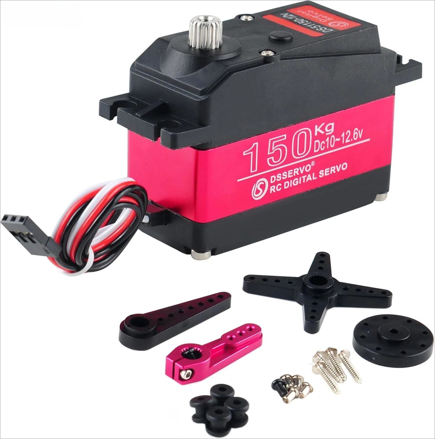 150 kg DS51150 Digital RC Servo Vollmetallgetriebe 180/270 Grad 12 V wasserdicht IP67 mit 18T Servoarm für Baja Car 1/5 RC Car Image