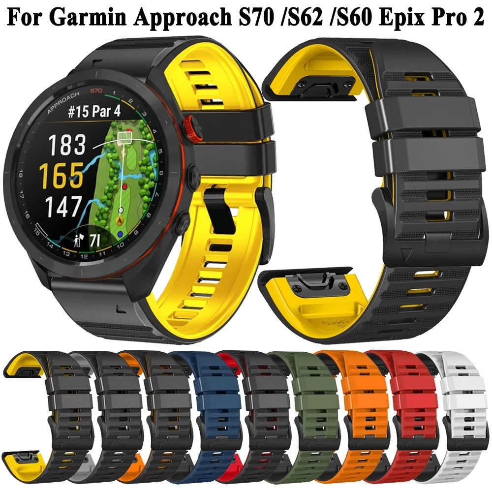 Quick fit 26mm 22mm breites Armband für Garmin Approach S70 S62 Vorläufer 965 955 Epix Pro 2 47mm Smartwatch Band Silikon armband Image