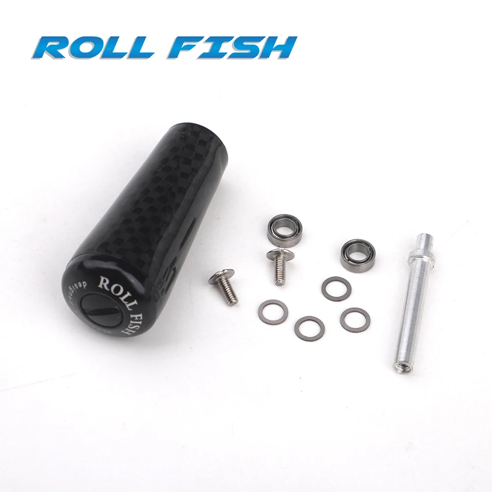 ROLLFISH Ganzcarbon-Körper-Angelrolle, Kipphebel, Griffknopf, leicht, 10,5 g, Angelzubehör Image