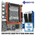 Kit set scheda madre SOYO X99 con Intel LGA2011-3 Xeon E5 2680 V4 e DDR4 16 GB (2*8 GB) 2133 MHz RAM a doppio canale M.2 NVME