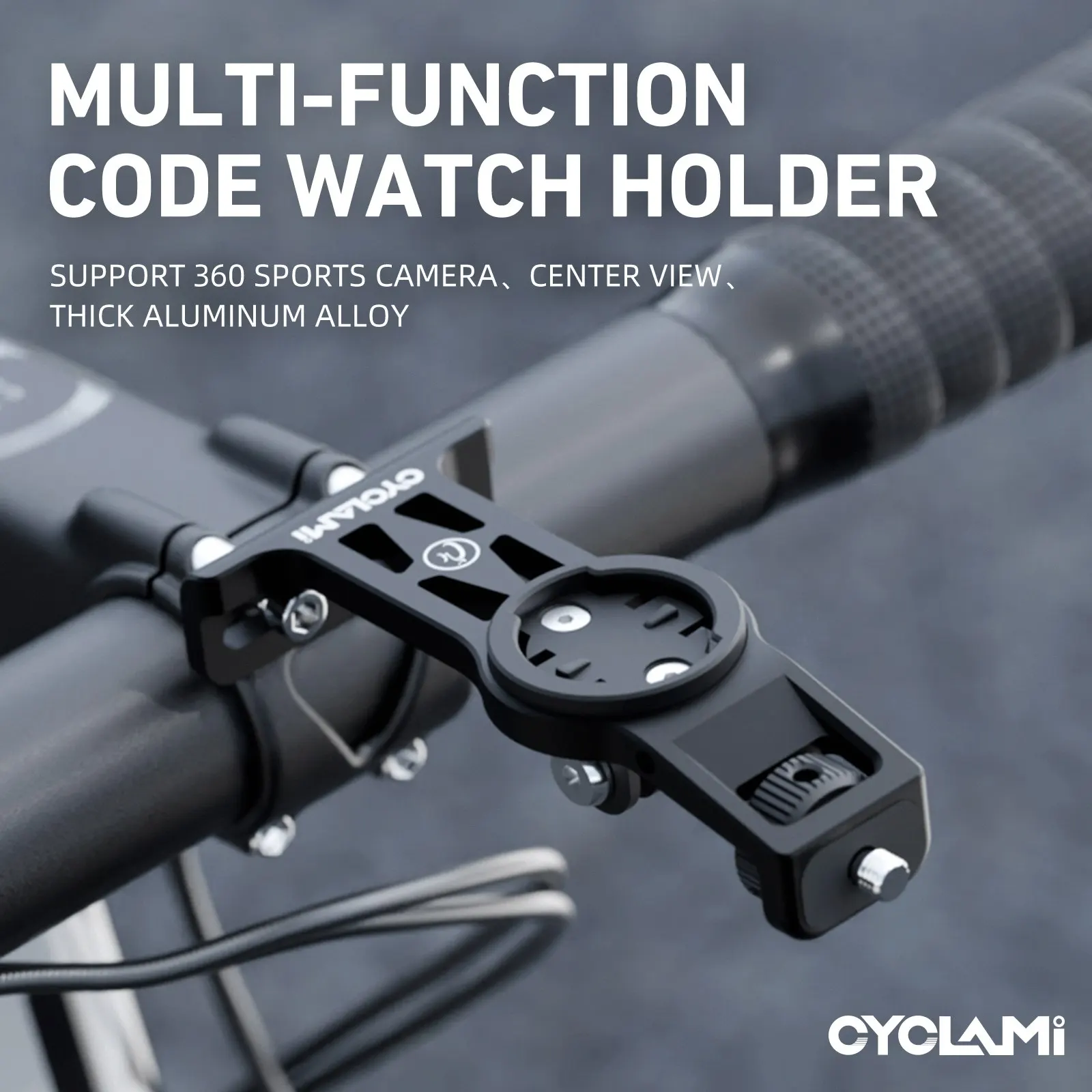 CYCLAMI Staffa MTB Supporto per luce per bicicletta da strada Supporto per supporto 360 Staffa per fotocamera Computer da bici iGPSPORT Garmin XOSS Attacco manubrio per bicicletta
