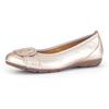 Ballerina GABOR, Damen, Gr. 36, gold (goldfarben), Glattleder, metallic, modisch, Schuhe, flache Schuhe, Slipper mit Hovercraft Luftkammern-Laufsohle