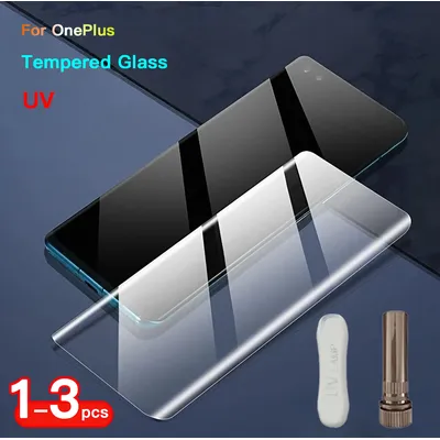 1-3PCS 9H UV Tempered Glass for OnePlus 13 12 11 10 9 8 7 7T Pro Full Surface Coverage Film for