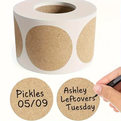 500PCs/Roll kraft round self-adhesive label paper items classification name stickers paper