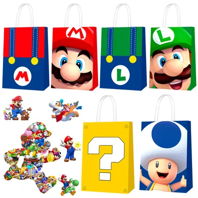 Cartoon Party Bags, 24pcs Cartoon Gift Bags/Cartoon Goodie Bags/Cartoon Candy Bags & 50pcs Super