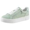 Plateausneaker TAMARIS, Damen, Gr. 39, grün (mint), Nubuklederimitat, unifarben, sportlich, Schuhe, Freizeitschuh, Halbschuh, Schnürschuh mit gepolstertem Schaftrand