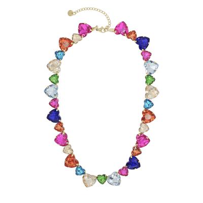 Kette mit Anhänger "Heartshine", Damen, Gr. one size, Glas, bunt (multi), COLLEZIONE ALESSANDRO, Basic, Halsketten, mit funkelnden Glasherzen Image