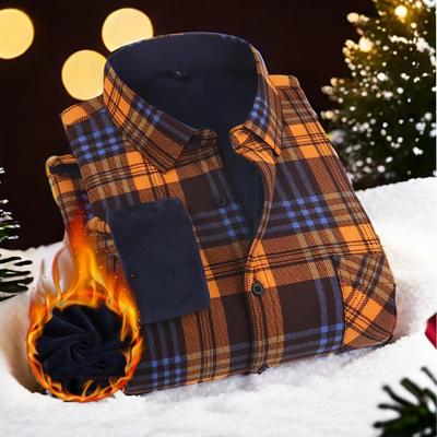 TEMU Fleece Padded Autumn Winter , Flannel Shirt, Pockets, Jacket, Short Plush , Home, Outdoor Cold-resistant, Warm Shirt, Holiday Gifts