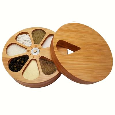 TEMU Bamboo 7-day Pill Organizer - Vitamins, Spices & Jewelry Storage