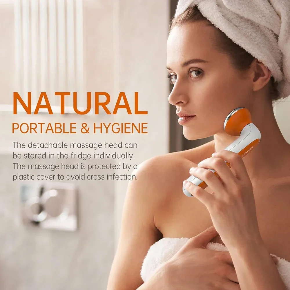 SOICY S40 Metall-Eisroller für Unter-Augenmassage, Gesichtsmassagegerät, Hautpflege-Werkzeuge mit 2 Edelstahlköpfen Image