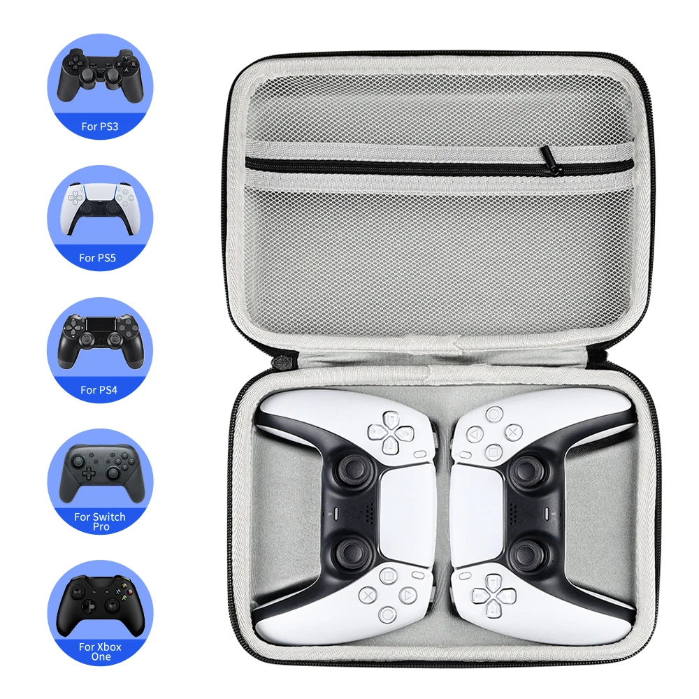 Dual Tragetasche Tasche Für PS5/PS4/PS3/Xbox Serie Controller Tragbare Reisetasche Stoßfest Lagerung Shell für PS5 Zubehör Image