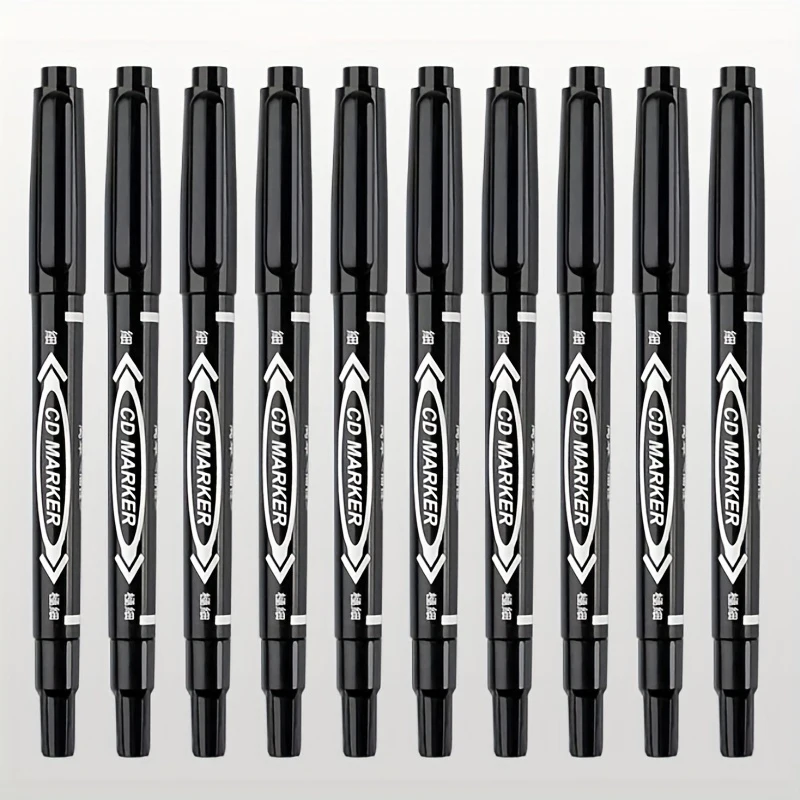 10 teile/satz Permanent Marker Stift Feine Spitze Wasserdichte Tinte Dünne Spitze Rohe Spitze Schwarz Blau Rot Tinte 0,5mm-1mm Feine Farbe Marker Stifte Image