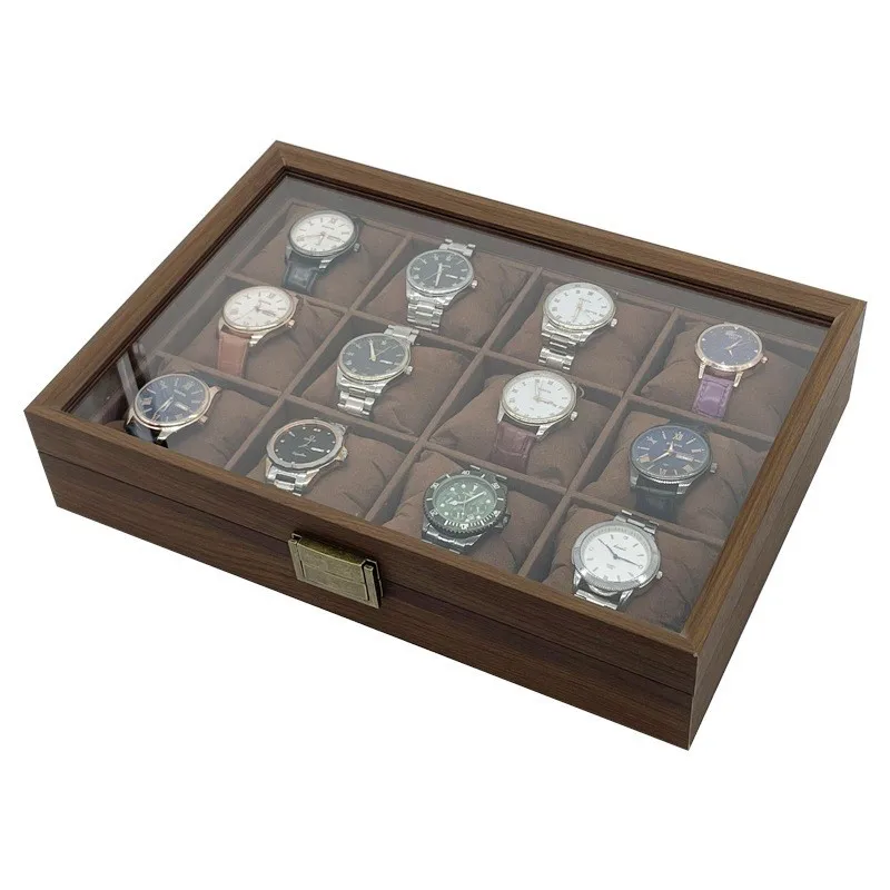 12/10/8/6 Holz Uhr Box Organizer Mit Glas Fenster Holz Uhr Halter Für Uhr Fall Lagerung Box uhr Display Geschenk Box