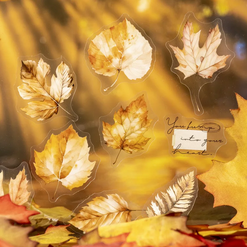 25 Blatt pro Packung, geformte Aufkleberpackung, Gedichte für die Blätterkollektion, 6 romantische Blattthemen Image