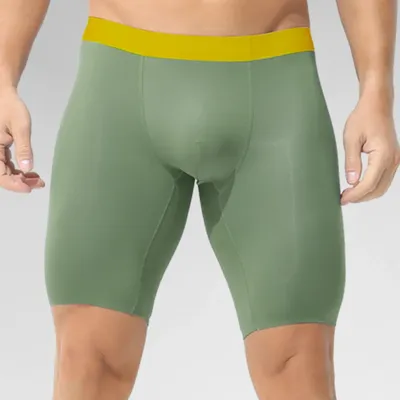 Herren-Sportunterwäsche mit langen Beinen und dicken antibakteriellen Herren-Boxershorts für Jungen, verschleißfeste Bein-Boxershorts Image