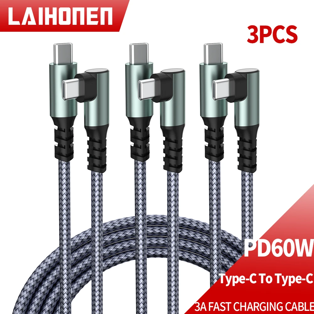 3pcs 60w USB Typ C Ladekabel 3a Schnell ladekabel Kabel für Spiel für MacBook iPhone 15 Samsung Huawei USB C Kabel Image