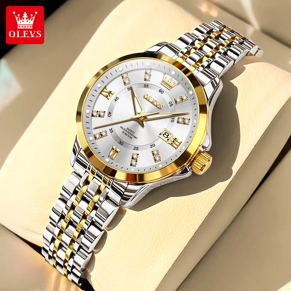 OLEVS 3620 Orologio da donna Luxury Brand Orologio al quarzo con diamanti Moda Calendario automatico Orologio da donna impermeabile Set di braccialetti Reloj