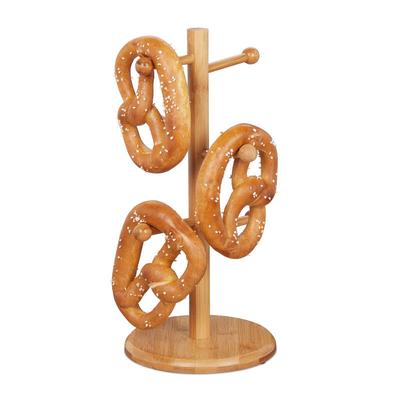Brezelständer aus Bambus, 6-armig, Höhe 35 cm, auch als Wurstständer oder Tassenhalter, Brezelbaum Image