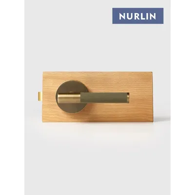 Nurlin US Standard Brass Door Lock Real Leather Lever Handle Set Mortise Passage Privacy Bathroom