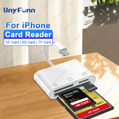 3in1 CF SD Card Reader for iPhone Compact Flash Memory Card Reader Adapter 3 Slots MicroSD CF SD