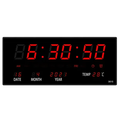 LED Calendar Electronic Clock Digital Wall Clock Alarm Hourly Chiming Temperature Table Clocks Home