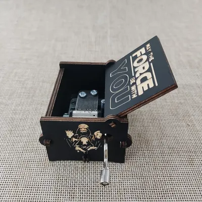 1PC hand cranked classic theme music box black antique carved wooden music box for birthday