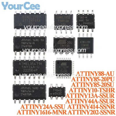 20pcs/1pc ATTINY85 ATTINY85-20SU ATTINY SOIC-8 8KB 20MHz 8Bit Microcontroller SMD IC Chip ATTINY44A-SSUR ATTINY13A-SSU ATTINY10