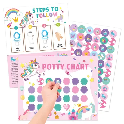 Potty Training Stickers for Kids Potties Chart and Toddler Supplies Bedpan Rewards Toddlers Boys Paper With Baby