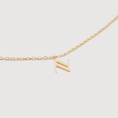 Gold Mini Initial N Chain Necklace