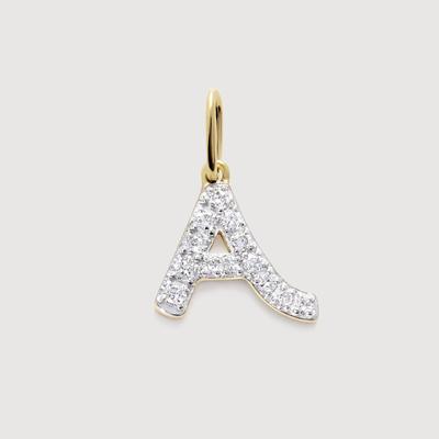 Gold Diamond Initial A Pendant Lab Grown Diamond