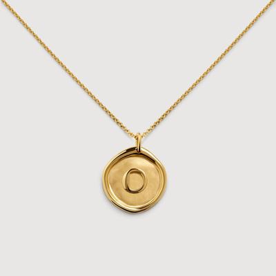 Gold Initial O Stamp Chain Necklace