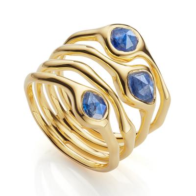 Gold Siren Gemstone Stacked Ring Kyanite