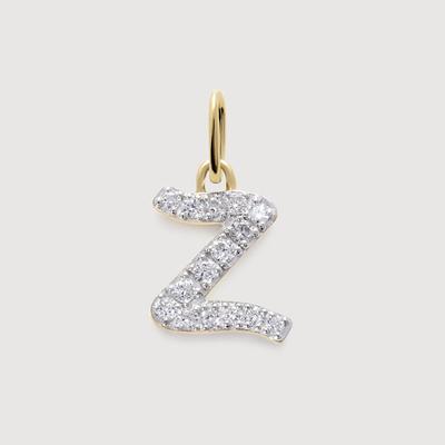 Gold Diamond Initial Z Pendant Lab Grown Diamond