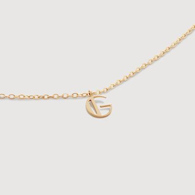 Gold Mini Initial G Chain Necklace