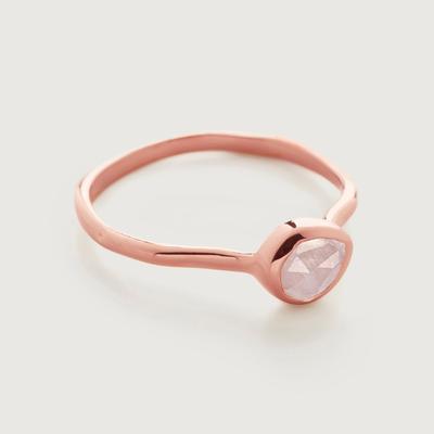 Siren Rose Quartz Small Stacking Ring, Rose Gold Vermeil on Silver