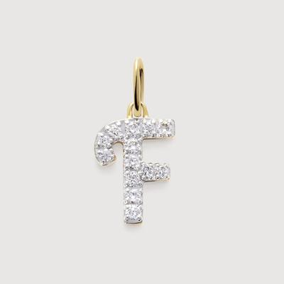 Gold Diamond Initial F Pendant Lab Grown Diamond
