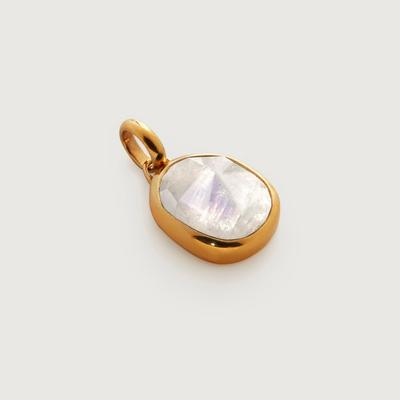Siren Moonstone Medium Bezel Pendant, Gold Vermeil on Silver